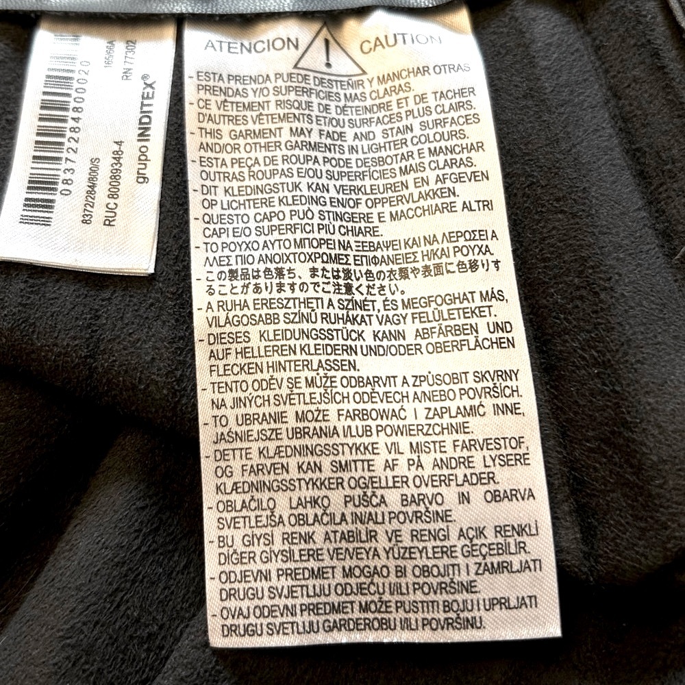 ZARA Pleated Leather Short Skirt Black - Picture 6 of 10